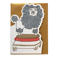 Grey Poodle Cut Out Card