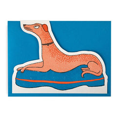 Crossed Paw Dog Cut Out Card