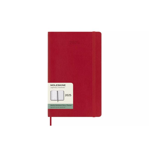 Moleskine 2025 12M Weekly Diary Large Scarlet Red Softcover