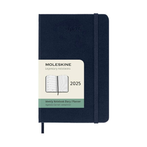 Moleskine 2025 12M Weekly Diary Pocket Sapphire Blue Hardcover