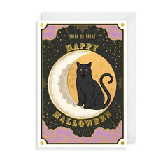 Happy Halloween Black Cat Card