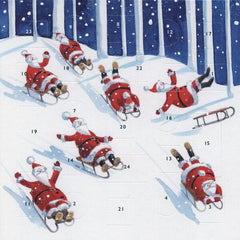 Sledging Santa Advent Card