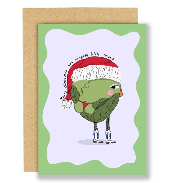 Naughty Sprout Christmas Card