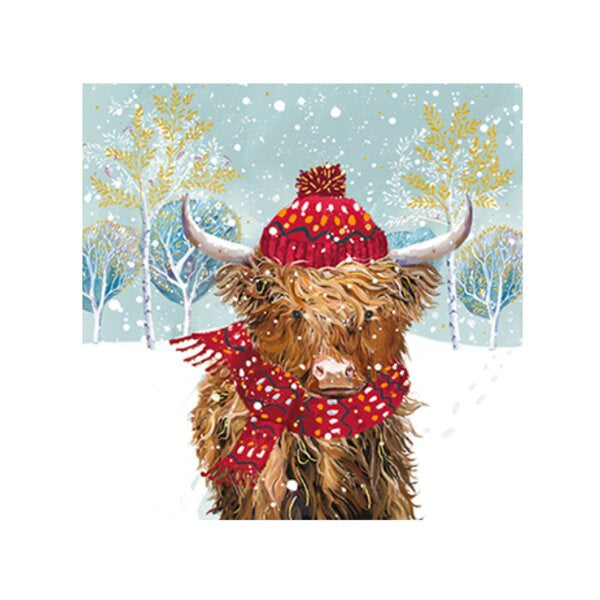 Cosy Highland Cow 10 Boxed Cards