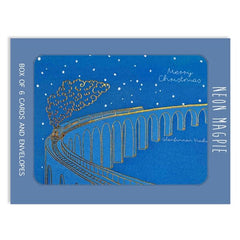 Glenfinnan Viaduct Gold Foil Christmas Card