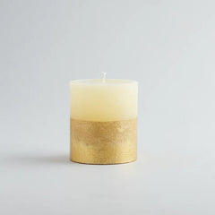 Ivory Inspiritus Gold Dipped Pillar Candle