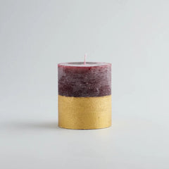 Gold Half Dipped Figgy Pudding Pillar Candle