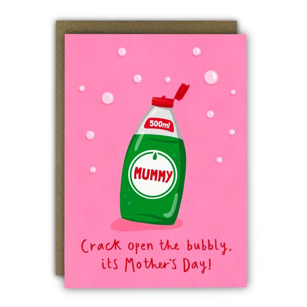 Crack Open the Bubbly Washing Up Liquid Mother's Day Card