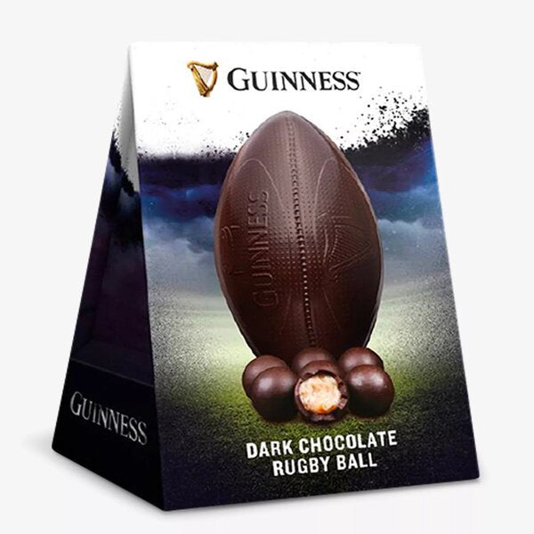 Guinness Dark Chocolate Rugby Ball Egg with Guinness Truffles