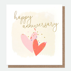 Happy Anniversary Confetti Heart Card