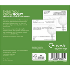 Think You Know Golf Desk Calendar 2024