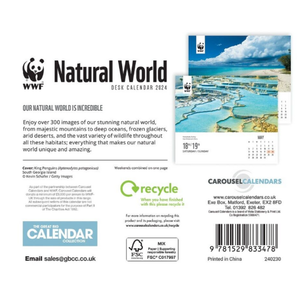 WWF Natural World Desk Calendar 2024 Paper Tiger