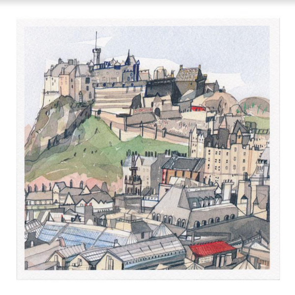 Edinburgh Watercolour Square Card