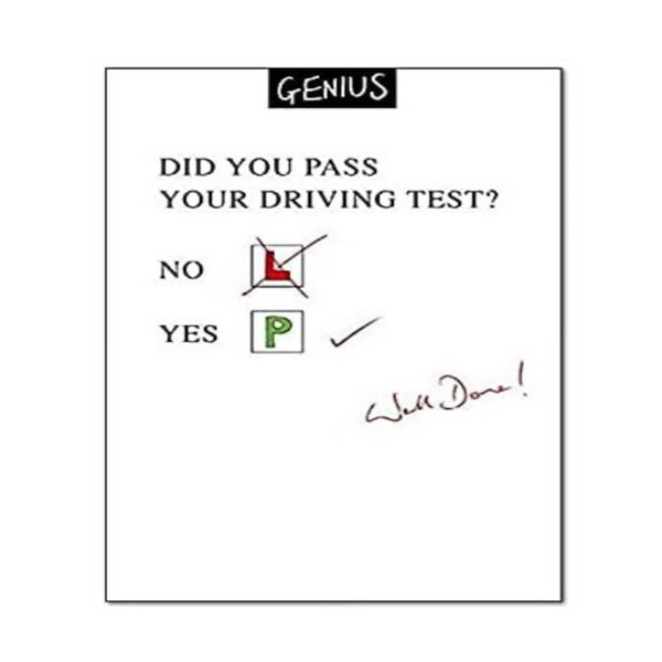 Passed Driving Test Card