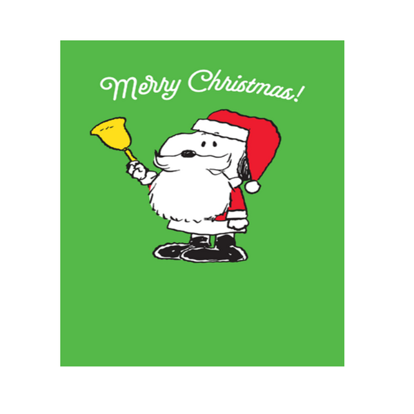 Snoopy Merry Christmas Santa Bell Card