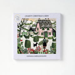 Pink Cottage Charity Pack of 6 Christmas Cards