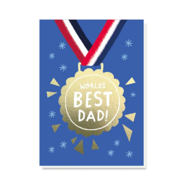 Worlds Best Dad Medal Card