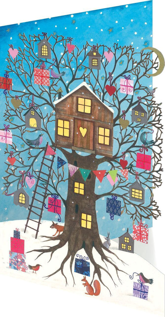 Festive Treehouse Lasercut Christmas Card