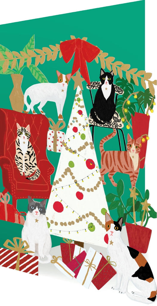 Fabulous Felines Laser Cut Christmas Card