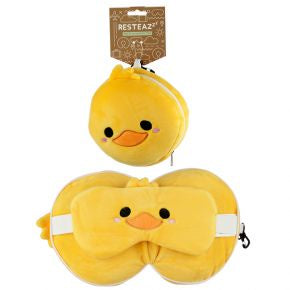 Relaxeazzz Cutiemals Duck Travel Pillow And Eye Mask