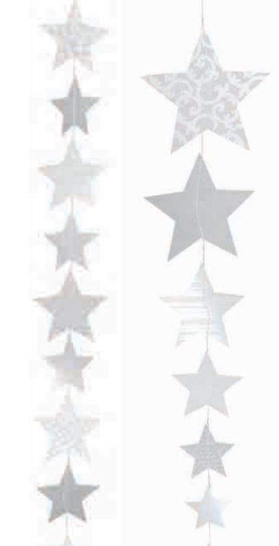 Christmas Paper Chain of Stars with Print 100cm