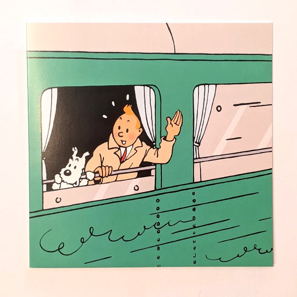 Waving From The Window Tintin Card