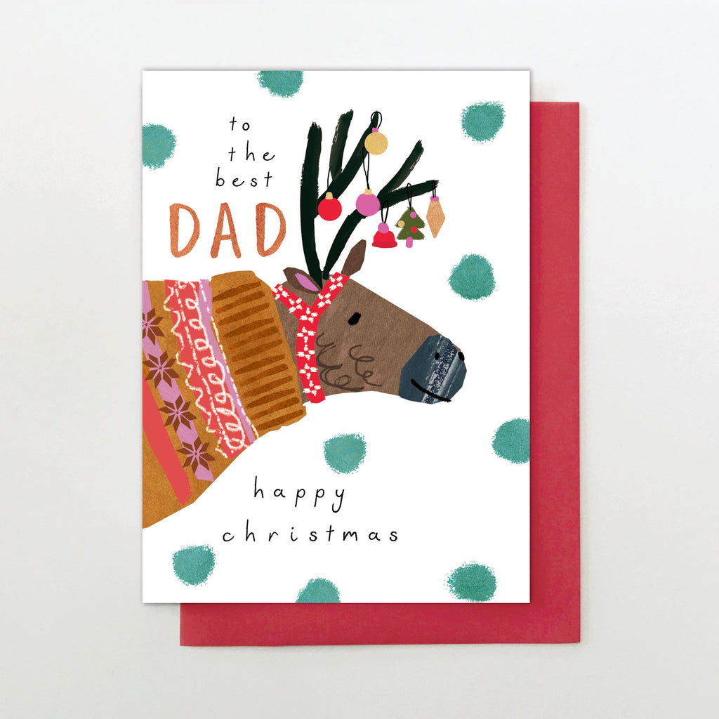 To the Best Dad Happy Christmas Reindeer Card