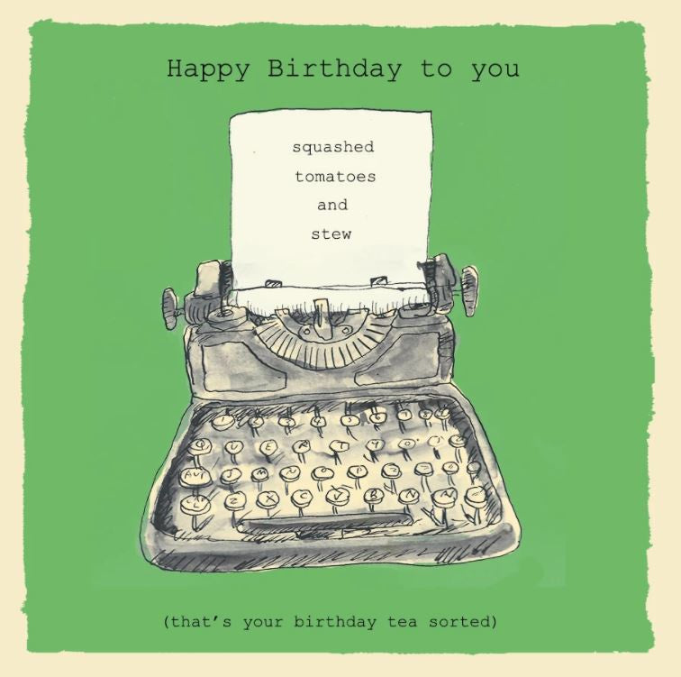 Typewriter Happy Birthday Card