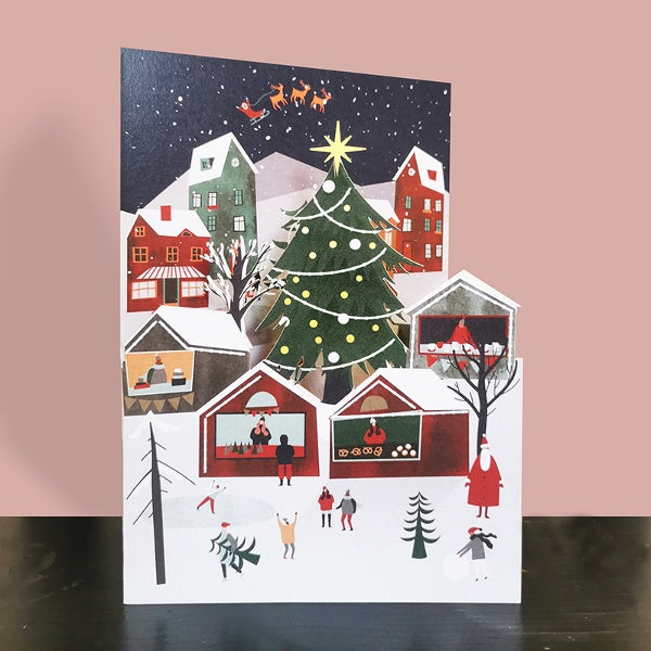 Christmas Market Cut Out Christmas Card