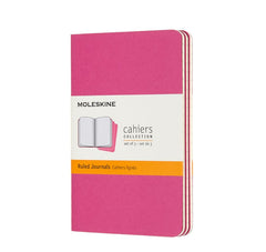 Moleskine Cahiers Set of 3 Ruled Pocket Journals Kinetic Pink