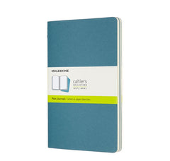 Moleskine Cahier Set of 3 Large Plain Journals Brisk Blue