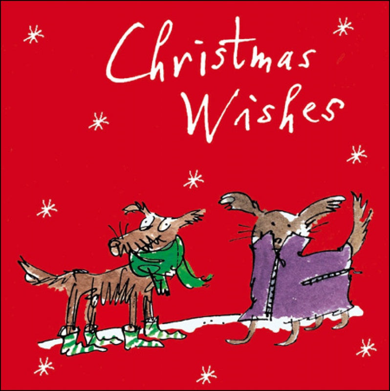 Quentin Blake Winter Dogs Christmas Card