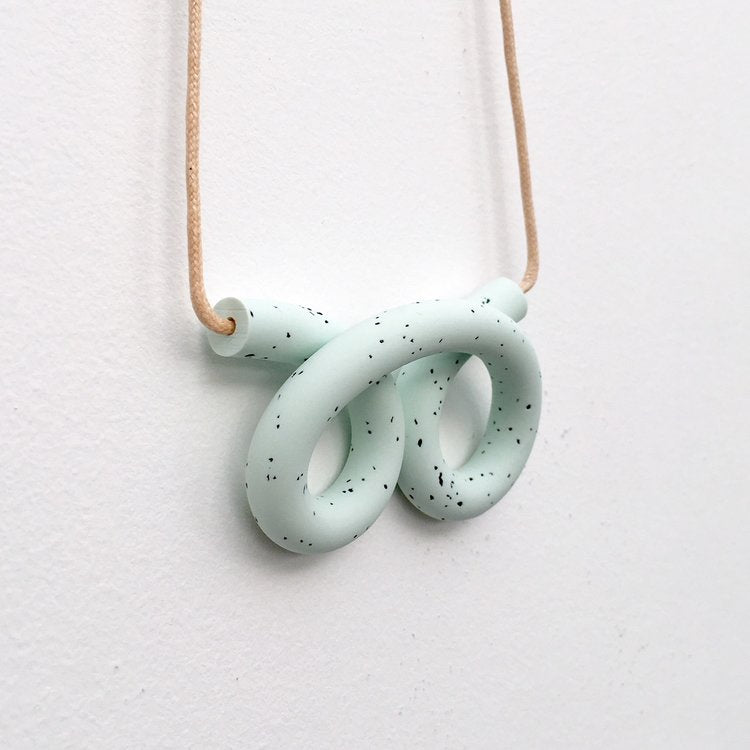 Mint and Pink Double Loop Necklace