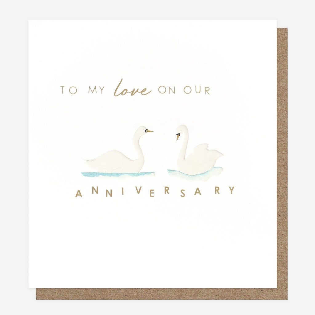 To My Love on Our Anniversary Swans Card