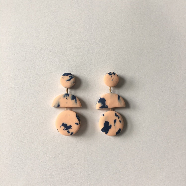 Blue and Peach Diana Drop Studs