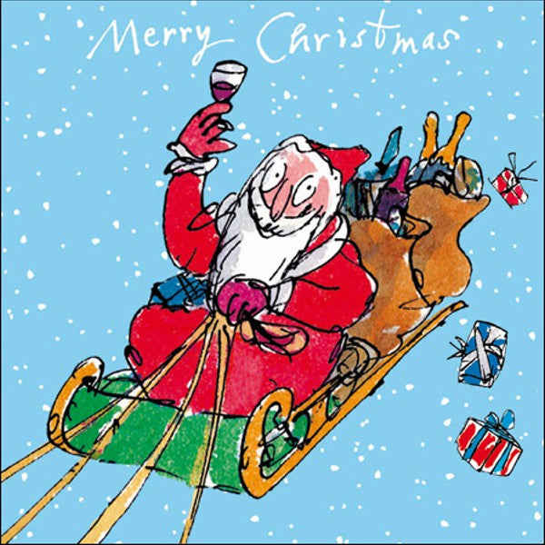 Quentin Blake Santa Christmas Card