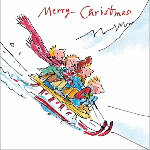 Quentin Blake Sledging Christmas Card