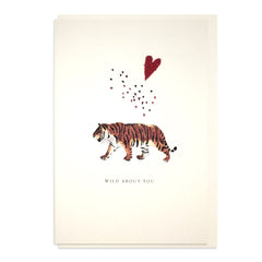 Hand Embroidered Wild About You Tiger Card