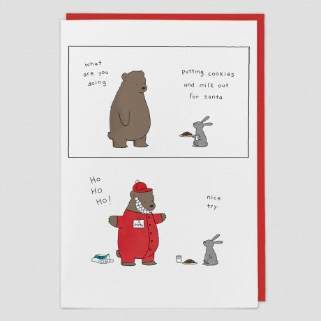 Cookies and Milk Bear Christmas Card