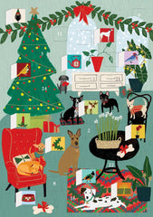 Fireside Dogs Advent Calendar Card