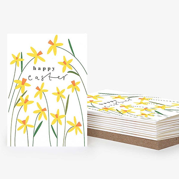 Happy Easter Daffodils Pack of 10 Cards