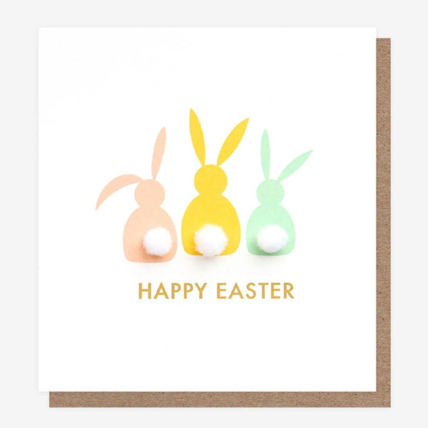 Mini Poms Happy Easter Bunnys Card