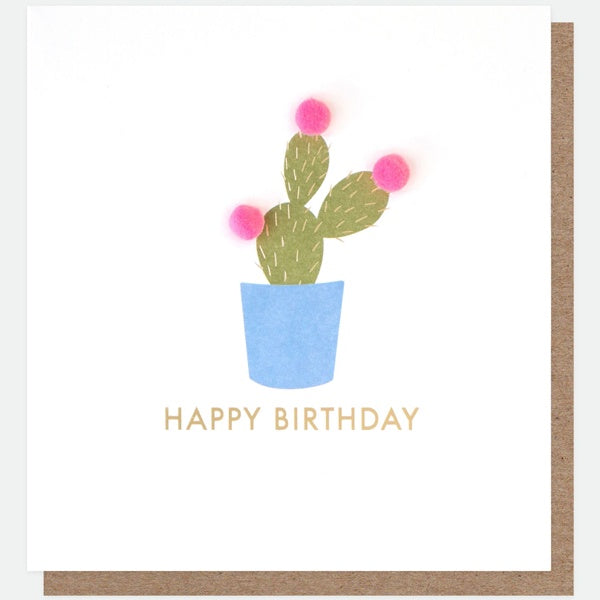 Happy Birthday Cactus Pompom Card