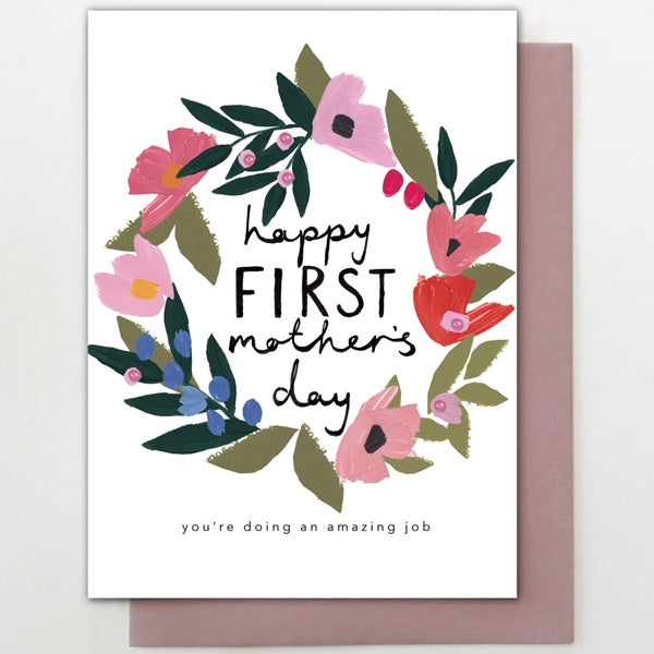 First Mother's Day Wreath Card