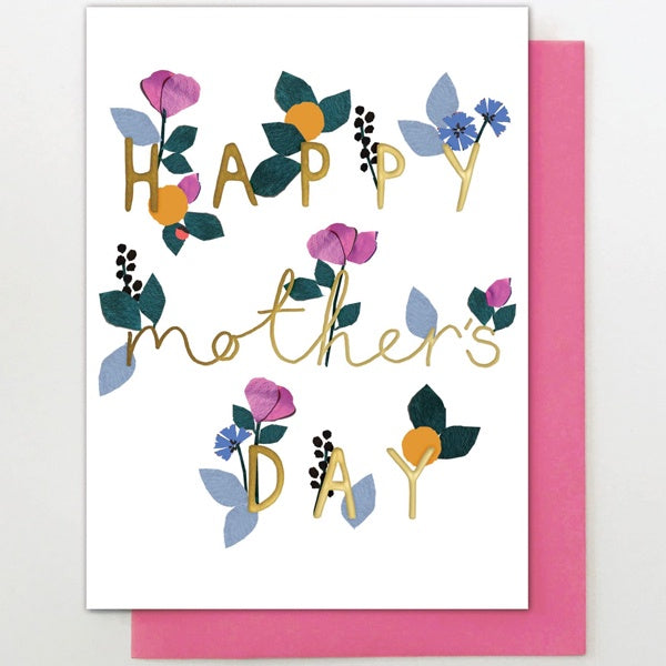 Happy Mother's Day Text Flowers Card