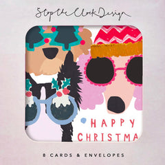 Christmas Dog Faces Card pack