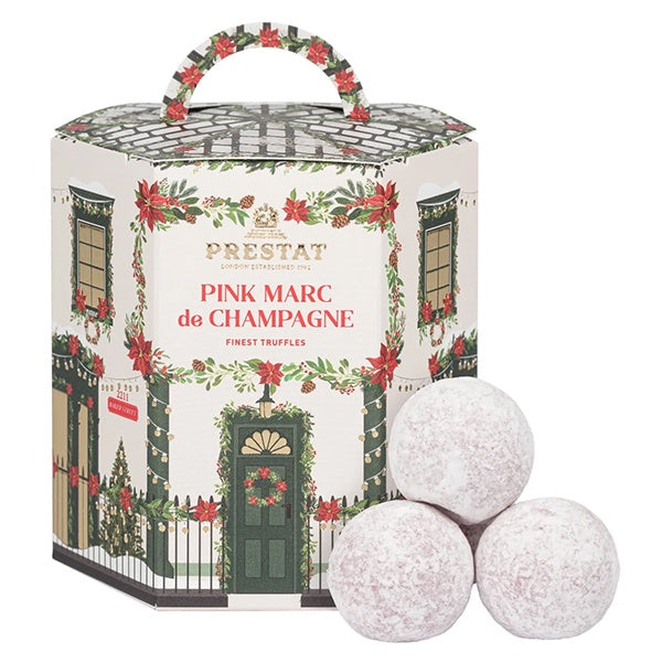 Prestat Festive House Pink Marc de Champagne Truffles 60g