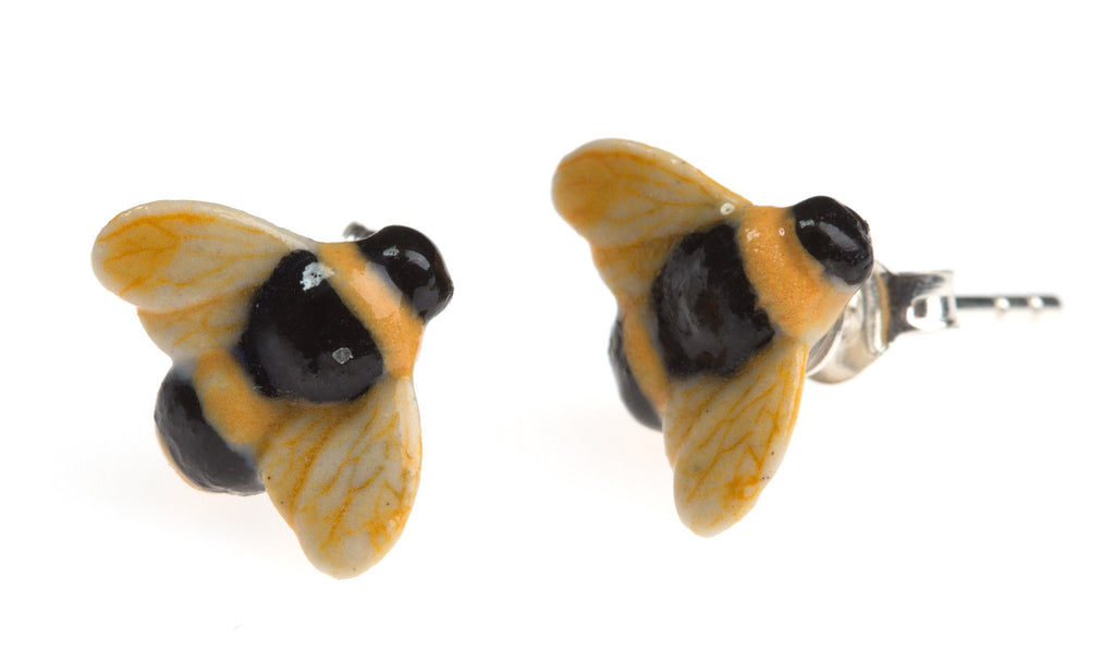 Hand Painted Bee Stud Earrings