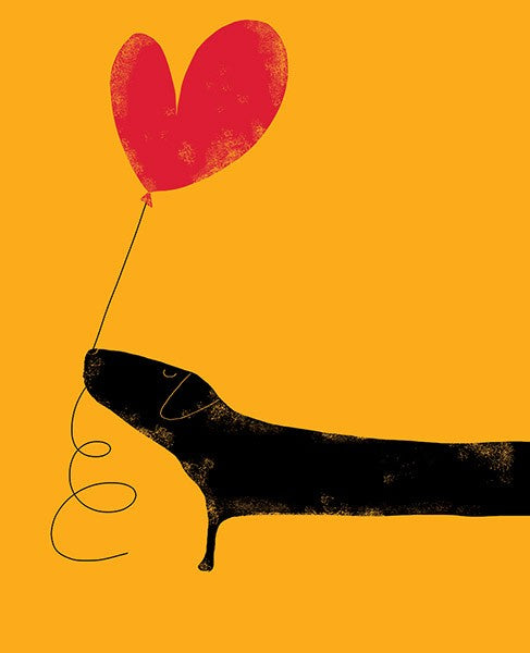 Sausage Dog with Balloon Card