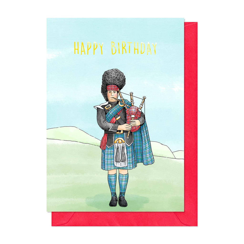 Bagpiper Birthday Card